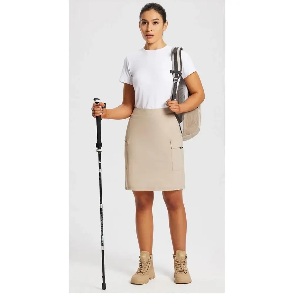 Baleaf Skirt Womens 2XL Tan Haas Cargo Zippered Pockets‎ Gorpcore Hiking UPF50+